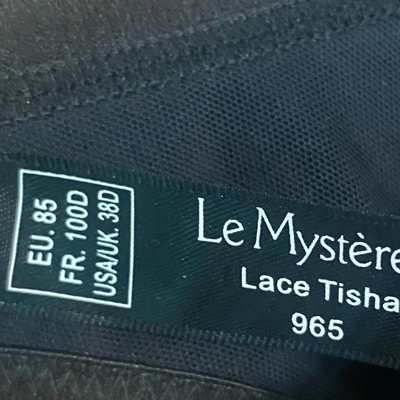 NWOT Le Mystere Lace Tisha Underwire Bra Black w/Purple Lace size 38D - Picture 9 of 9